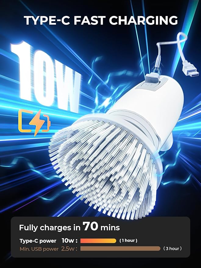 Electric Spin Scrubber and Crevice Cleaning Brushes Kit - Cordless Power Scrubber with 9 Brush Heads, 3 Speeds, Extension Handle & Tight Space Scrubber for Shower, Bathtub, Tile, Kitchen, Window Track