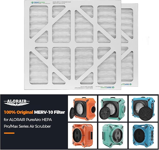 ALORAIR 10-Pack MERV-10 Air Filter for PureAiro HEPA Pro/PureAiro HEPA Max Air Scrubber, 14.5x13.7x0.8(available for 770, 870, 970)