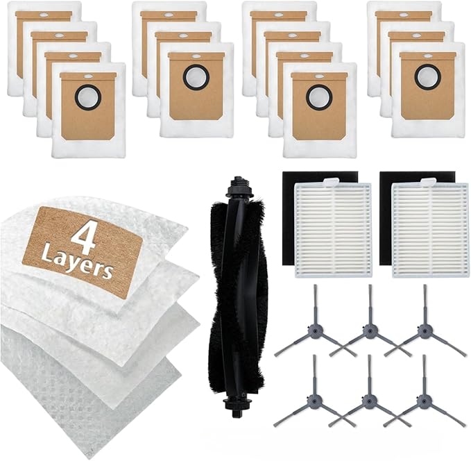 BBT BAMBOOST Filters Replacement Parts Fit for eufy Clean L60, Dust Bags, Side Brush, Roller Brushes, Filter Accessories