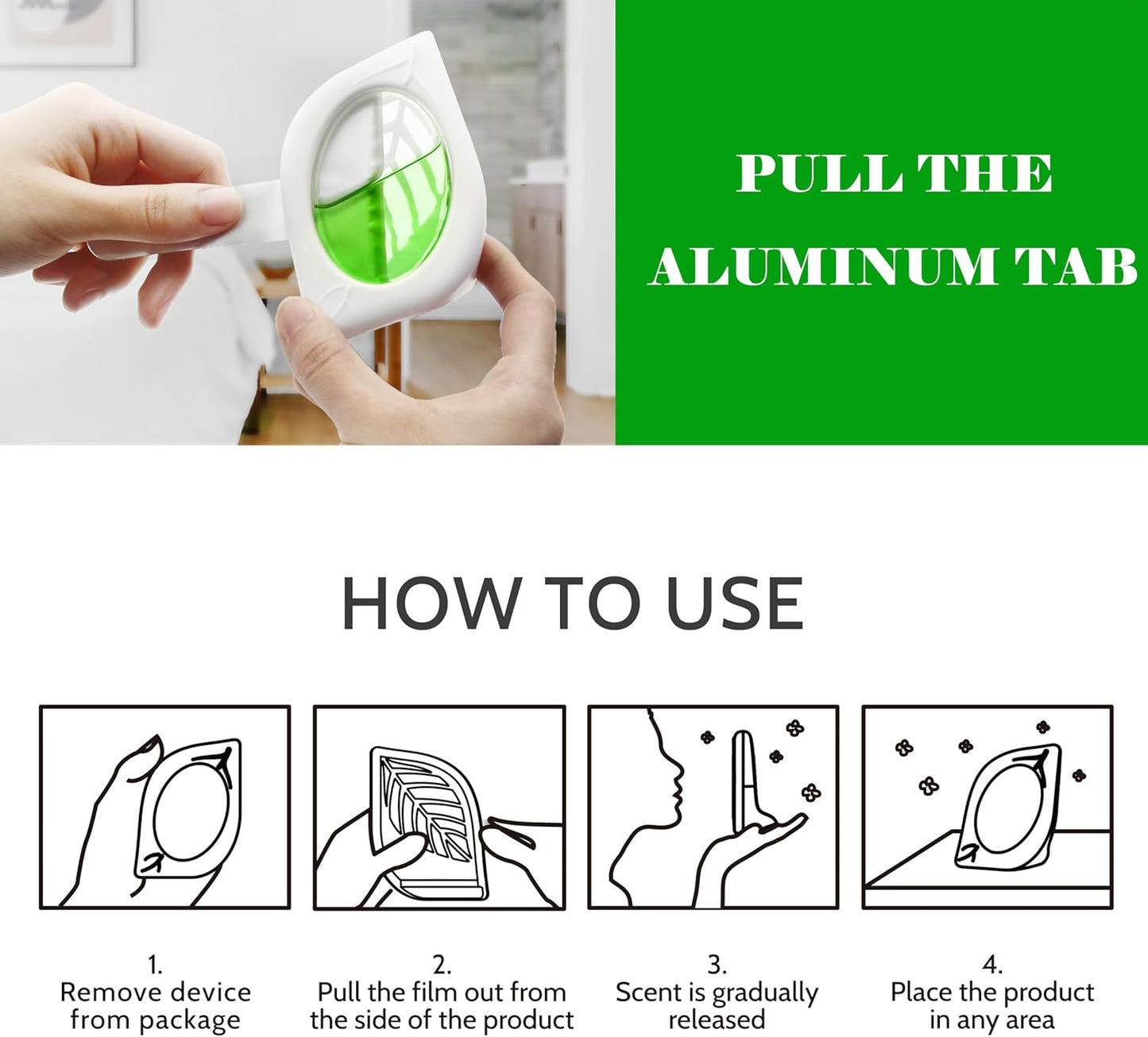 Air Freshener for Home, 4 Pack, Cedar, Odor Eliminator for Small Area Closets Bathroom Pets Strong Odor, Up to 120 Days