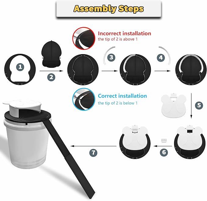 4 Packs Mouse Traps Bucket,Automatic Reset Flip Lid Humane Mouse Trap-Multi-Catch Rat Traps Outdoor&Indoor Home Use-Reusable Mice Catching Tool -4 Packs White