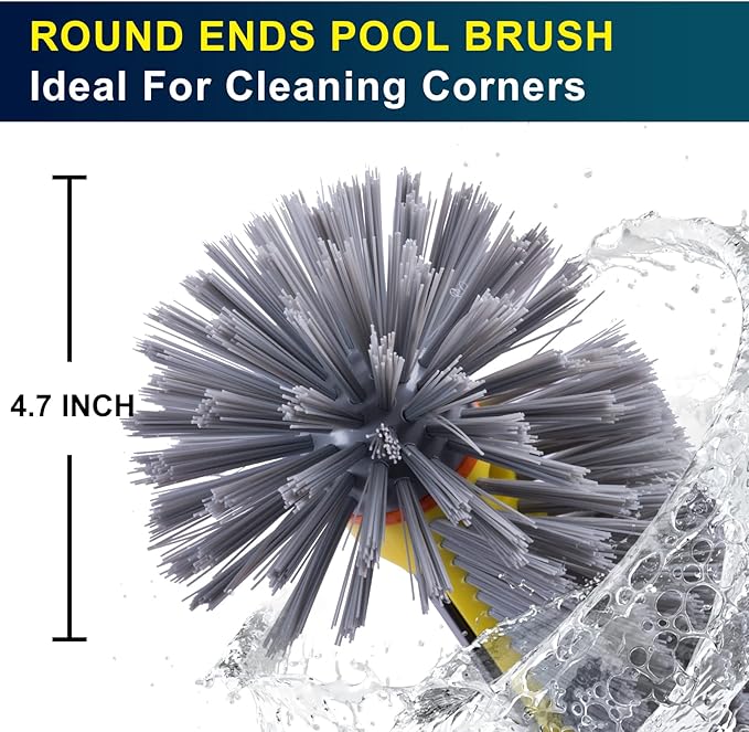 POOLAZA Aluminum Pool Brush & Fine Mesh Pool Skimmer Net