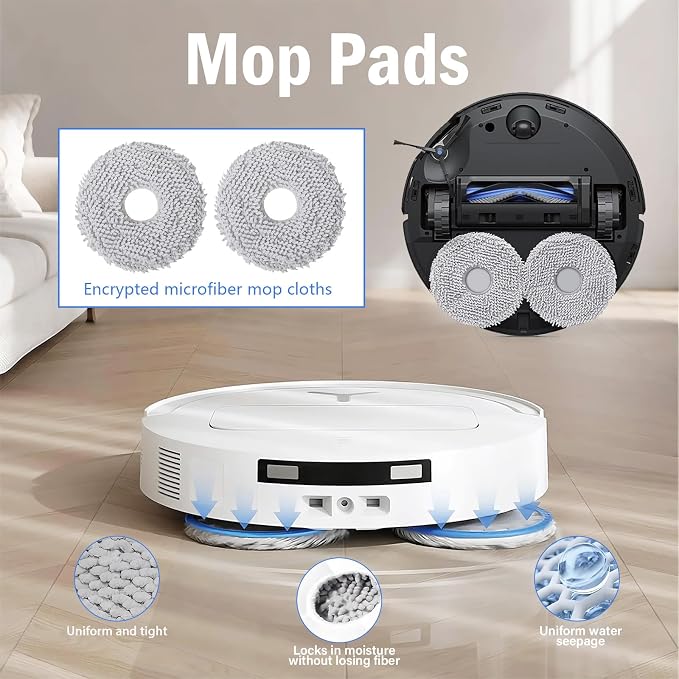 24 Pack Replacement Parts for ECOVACS DEEBOT T50 Omni/T50 PRO Omni/T50 PRO OMNI Gen2 Robot Vacuum Accessories Set,2 Main Brushes, 4 HEPA Filters,4 Side Brushes,6 Mop pads,6 Dust Bags,2 tools