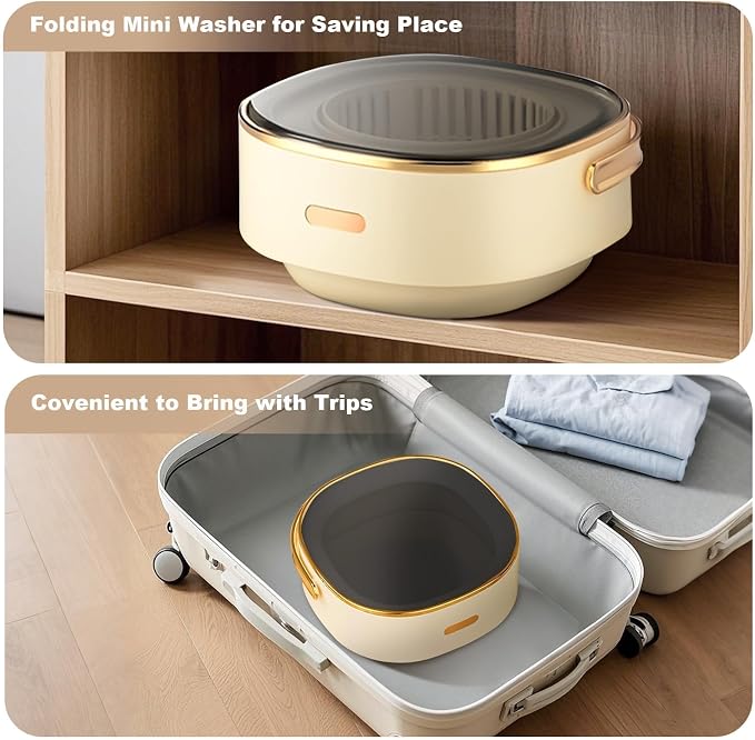 Portable Washing Machine, Mini Washer 13L Upgraded Large Capacity Foldable Washer Deep Cleaning of Underwear Baby Clothes and Other Small Clothes for Apartments Dormitories Hotels