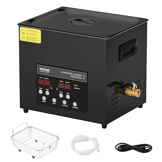 VEVOR Ultrasonic Cleaner, 10L, 600W Heating Power Ultra Sonic Cleaning Machine with Gentle Mode & Upgraded Degassing, 4 PCS Transducers, 40kHz Industrial Ultrasound Cleaner for Jewelry, Beakers, Tools