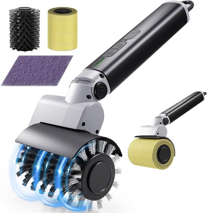 Electric Grill Brush for Outdoor: Upgraded BBQ Grill Cleaner with 3-Speed, 90° Adjustable Angle, 150Mins Runtime Cordless Motorized Grill Brush, Automatic Grill Cleaning Brush for Grill Grates