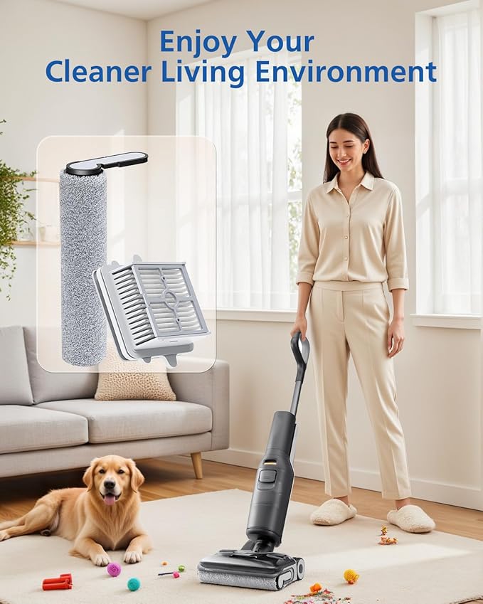 F25 Brush Roll and HEPA Filter Replacement Kit Accessories Compatible with Roborock F25/F25 ACE/F25 ALT/F25 LT/F25 RT/F25 ACE/F25 GT/F25 Ultra Cordless Wet Dry Vacuum Cleaner