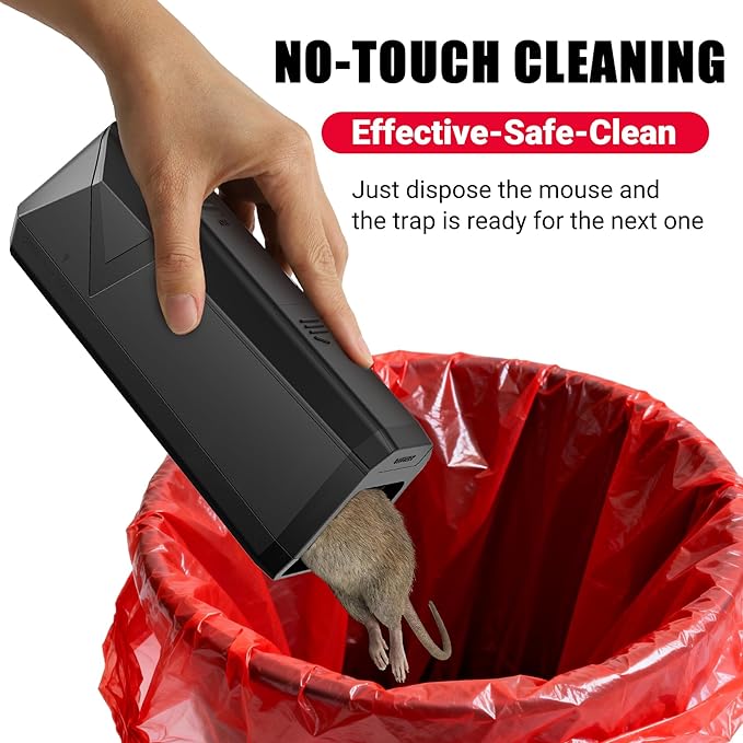 Electric Mouse Traps Indoor for Home, Reusable No-Touch Electronic Mouse Trap Zapper with Powerful Voltage Effectively Kills Mice in Living Rooms, Kitchens, Garages, and More