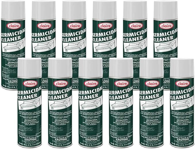 Claire CL873 Germicidal Foaming Cleaner and Disinfectant, White, 1 lb. 3oz (1.18 Pounds)
