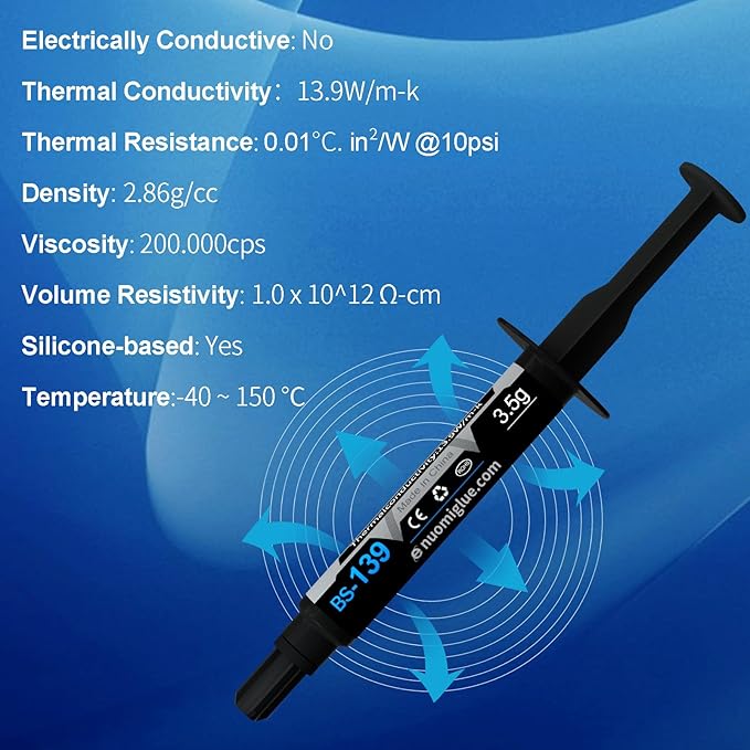 Thermal Paste, 3.5g with Toolkit CPU Paste Thermal Compound Paste Heatsink for IC/Processor/CPU/All Coolers, Carbon Based High Performance