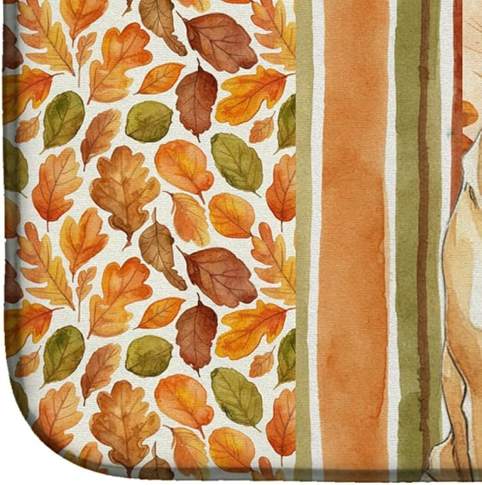 Caroline's Treasures Fawn Mastiff Heirloom Fall Dish Drying Mat Absorbent Dish Drying Mat Pad for Kitchen Counter Dish Drainer Mat for Countertop, 14 x 21", Multicolor