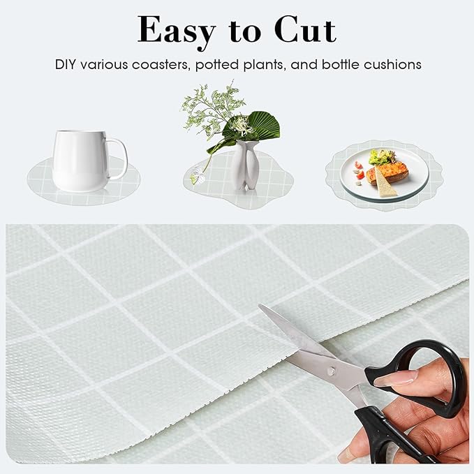 Beautysaid Shelf Liner Non Adhesive Drawer & Cabinet Liner for Kitchen Waterproof Sage Green Shelf Paper for Bathroom & Dress Drawer (12 in x 20 FT)