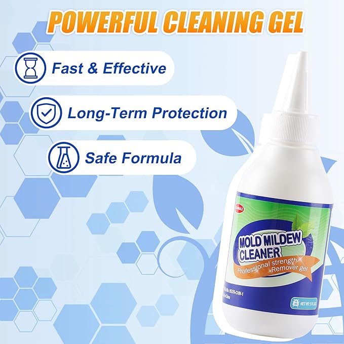 GELIVABLE Home Stain Remover Gel, Effective Washing Machine Cleaner, Black Stain Cleaner for Grout, Walls, Shower, Caulk, Kitchen Sinks and Refrigerator Strips - 5 Fl Oz