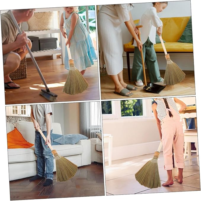 FOMIYES 0.25kg Traditional Asian Corn Broom Soft Bristles for Heavy Duty Cleaning