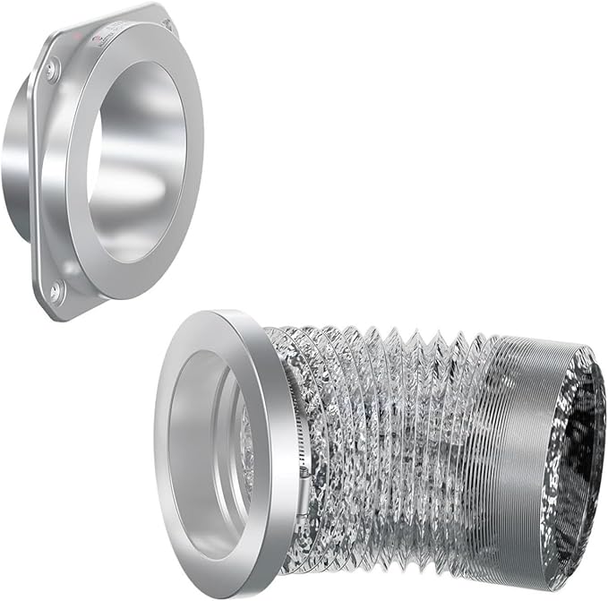 Magnetic Dryer Vent Connector Kit DV180 Airtight Seal Dryer Vent Coupling Easy to Clean Quick Connect and Disconnection Including a 2.6ft 4" Duct Hose and two Clamps