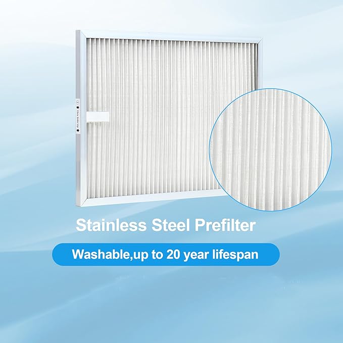Replacement Filters Set Compatible with Nuwave OxyPure Models 47001, 47002, 47003, 47004 Air Cleaner Purifier with 1pcs SS Pre-filter, 1pcs Ozone Removal Filter & 3pcs HEPA/Carbon Filters