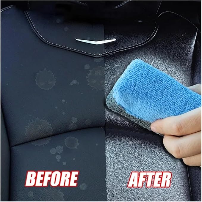 Microfiber Car Wash Sponge Wax Applicator Pads Car Paint Care Polishing Pads Polishing Sponges Auto Detailing Sponge Eraser(5Pcs Blue Gray)