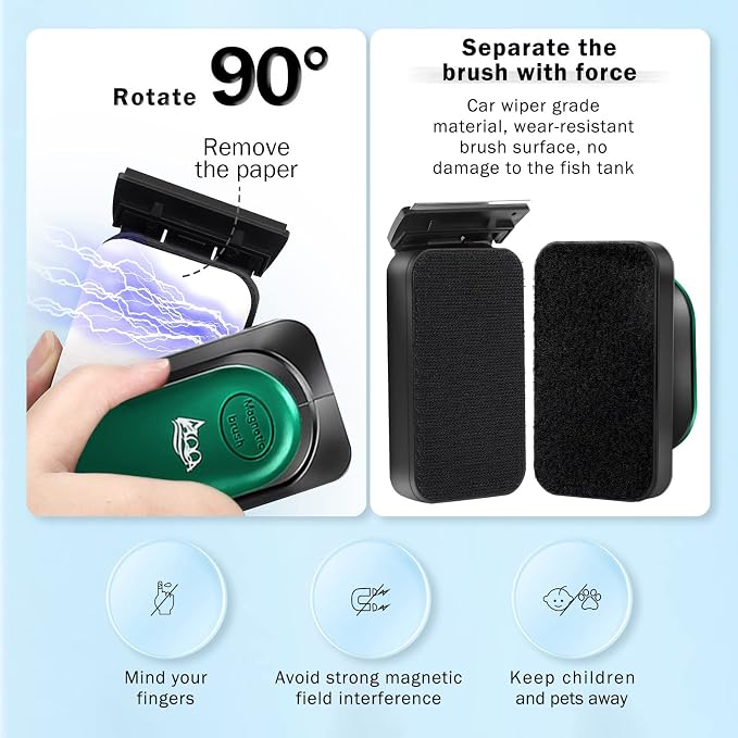 AQQA Aquarium Magnetic Cleaner Brush & Aquarium Gravel Cleaner