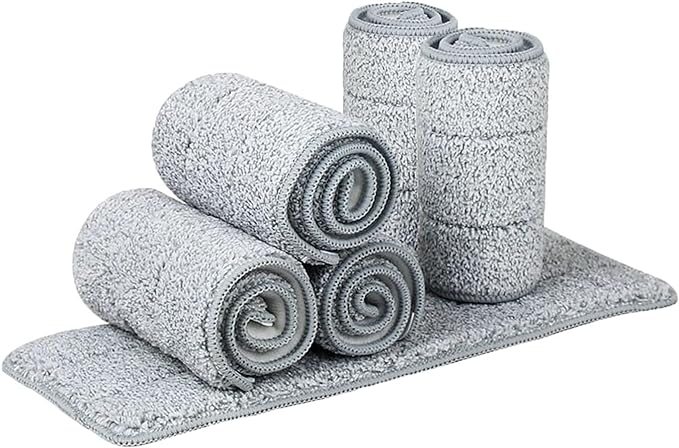 32 Inch Microfiber Mop Pads 6 Pack for Hardwood Tile Laminate Deep Clean | Reusable flat pads, fit 32" heads, comm/home, wet/dry, washable durable, deep clean hardwood/tile/laminate, floor essential.