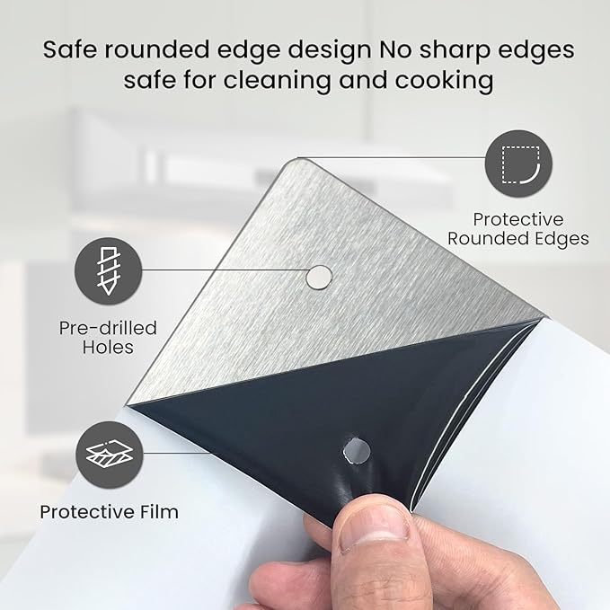 Kitchen Wall Shield – 24x30 Inch Stainless Steel Stove Backsplash for Easy Setup, Stove Backsplash Protector for Wall, Pre-Drilled Holes, Easy Clean