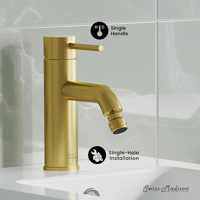Swiss Madison Well Made Forever SM-DF81BG Ivy Bidet Faucet in Brushed Gold