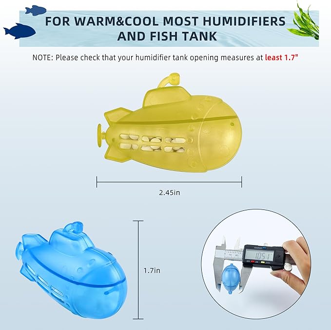 AMI PARTS Universal Humidifier Tank Cleaner Humidifier Cleaner Float Submarine for Warm&Cool Most Humidifiers and Fish Tank, Purifie Water, Soften Hard Water, Prevents Hard Water Build-Up