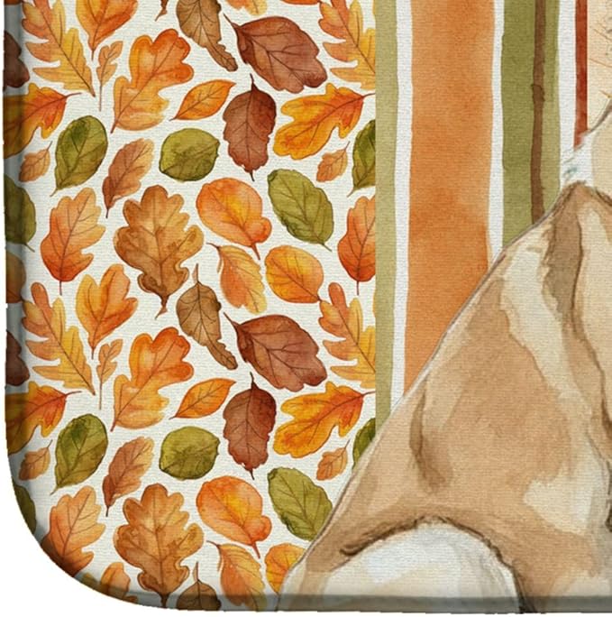 Caroline's Treasures Anatolian Shepherd Dog Heirloom Fall Dish Drying Mat Absorbent Dish Drying Mat Pad for Kitchen Counter Dish Drainer Mat for Countertop, 14 x 21", Multicolor