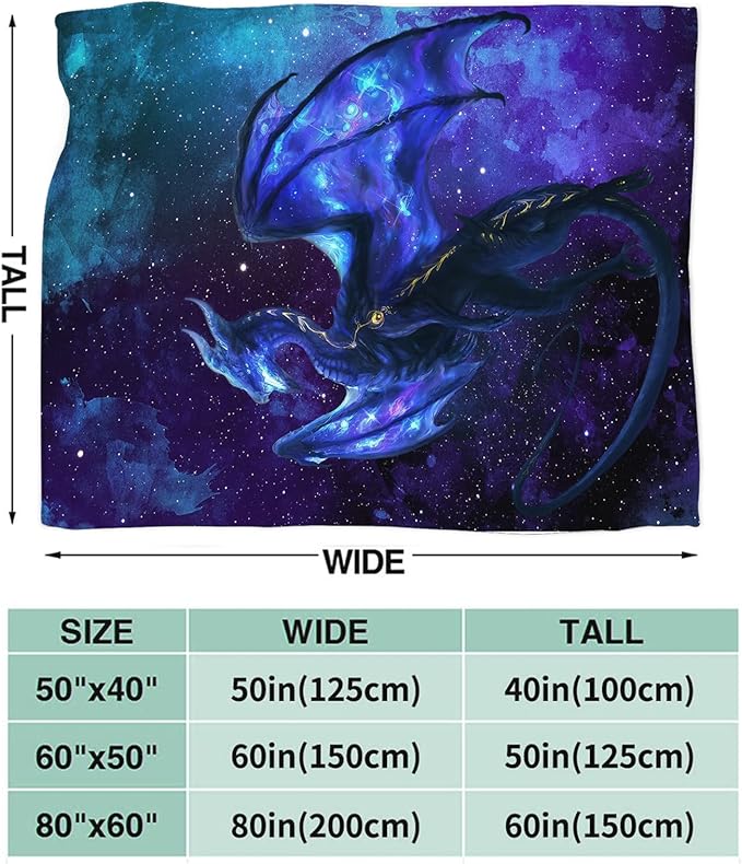 Tijuboni Dragon Throw Blanket Dragon Gifts for Boys Girls Men Women Kids Adults Soft Flannel Fleece Blanket for Couch Sofa Bed Home Decor 60"x80"