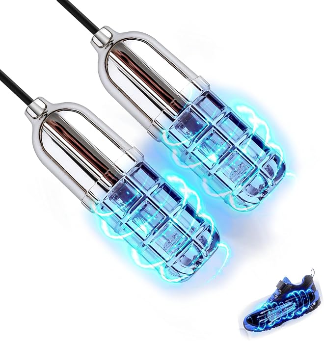 Ultraviolet Shoe Deodorizer,UV Light Sneaker Cleaner,Smart Timing UV Footwear Odor Elimination,360°Ultraviolet Bulb Design, Applicable to All Shoes and Boots 6W （Silver）