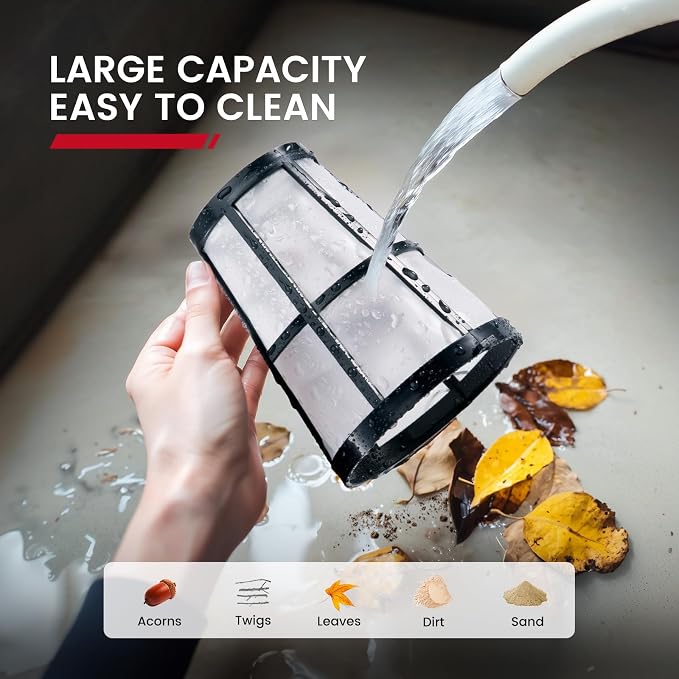 Enhulk PC40 Cordless Pool Vacuum with Pool Net, Upgraded 80 Mins Runtime, 18.5 GPM Powerful Suction, 76.8'' Telescopic Pole, 1 Filters, Handheld Pool Cleaner for Above Ground & Inground Pools