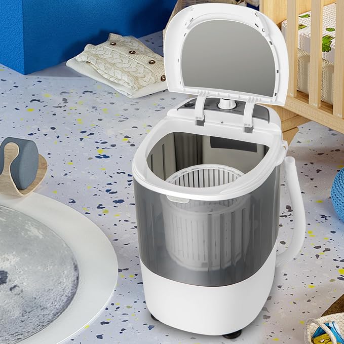 MEDIMALL GX24977-PE, Mini Washer and Spinner Combo, 5.5lbs, Semi-automatic Compact Laundry Apartment Dorm RV Portable Washing Machine, 5.5 LBS Capacity
