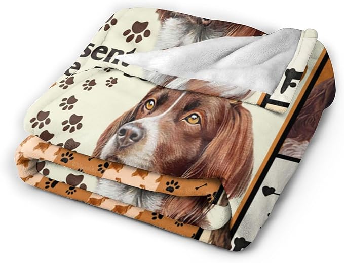 Springer Spaniel Dog Blanket Springer Spaniel Gifts and Decor Cute Dog Throw Blanket Dog Blanket for Girls Women Kids Adults Soft Warm Cozy Fleece Blanket for Couch Sofa Bed 80"x60"