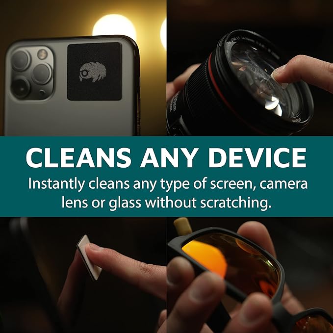 KUVRD Waterbear - Universal Screen Cleaners - Teeny Tiny Cleaning Tools for Your Lenses & Screens - Single Pad Set