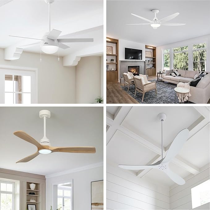 12 Inch Ceiling Fan Downrod, 1" Diameter White Ceiling Fan Extension Rod (No Threads),Universal Down Rods for Ceiling Fans,Easy Installation