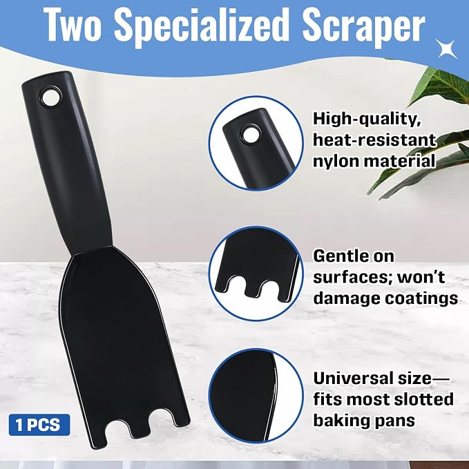 4 Pcs Grill Sponge + 1 Pcs Grill Scraper – Cleaning Sponge 12207 and Grill Scraper – Compatible with George Foreman Grill – for Indoor & Outdoor Grills with Grooves and Sandwich Makers