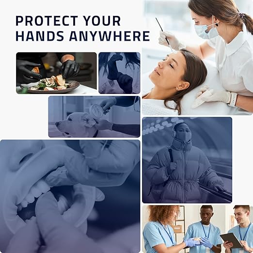 BLUZEN Black Extra Strength Disposable Nitrile Gloves Small - Food and Medical Grade Disposable Gloves - Rubber and Latex Free Gloves - For Surgical, Medical, Food Service, Kitchen, Mechanic, Cooking