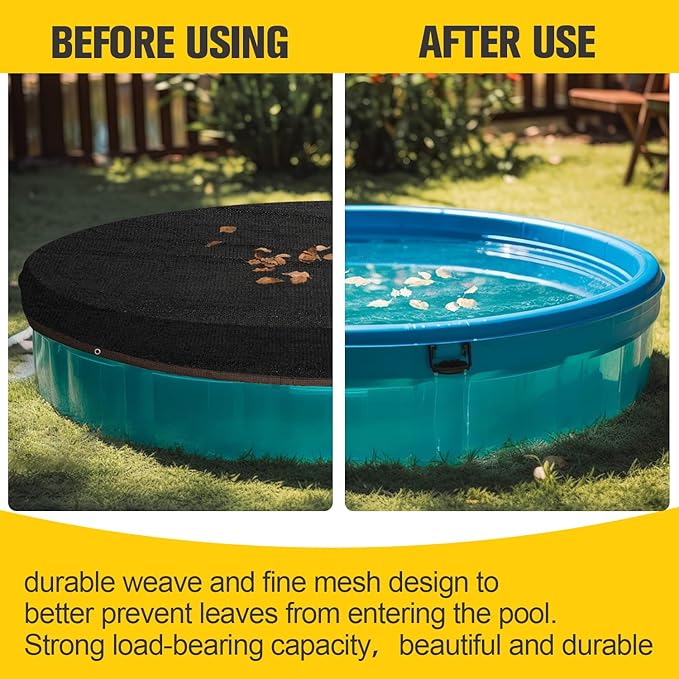 Pool Leaf Net Cover 24 ft Round, Fine Mesh Leaf Net for Above Ground Pool, Winter Pool Cover 24 ft Round Above Ground, Cover Size: 27-Feet Dia (Includes 3-feet Overlap)