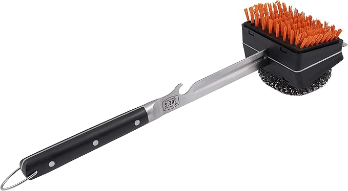 Oklahoma Joe's Blacksmith Combo Grill Brush with Replaceable Nylon and Steel Wool Heads - 1517365R06