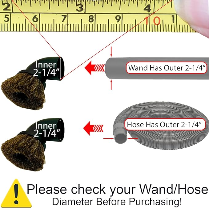 2PACK Horse Hair & Plastic Bristles Brushes for Shop Vac 2-1/2'' - Vacuum Accessories & Attachments for Shop Vac 2-1/4''