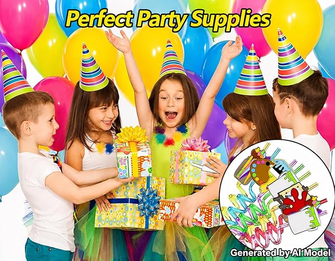 24pcs Art Painting Curly Straws for Cocktail Drink and Brushes Pad Paint Birthday Party Supplies Decorations Welcome Back to School Art Painting Party Favors with 2 Cleaning Brushes 8 Colors Straws