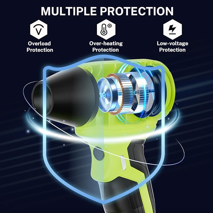Cordless Dust Blower Compatible with Ryobi One 18V Battery, Handhled Leaf Blower Electric Compressed Air Duster Turbo Jet Fan with Nozzles for Blowing Leaves and Dust(Battery Not Included)