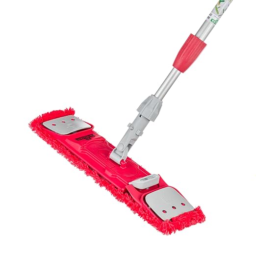Unger Commercial Restroom Complete Mop Pack with Microfiber Flat Pad and EZ Holder for Hygienic Cleaning, SmartColor System - SMCMR