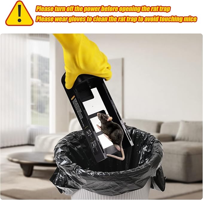 2026 Upgraded Electric Mouse Trap Zapper Rat Traps Indoor for Home, High Voltage Instantly Kills Mice & Rats, No Touch Reusable Indoor Rodent Killer for Attic, Kitchen, Garage