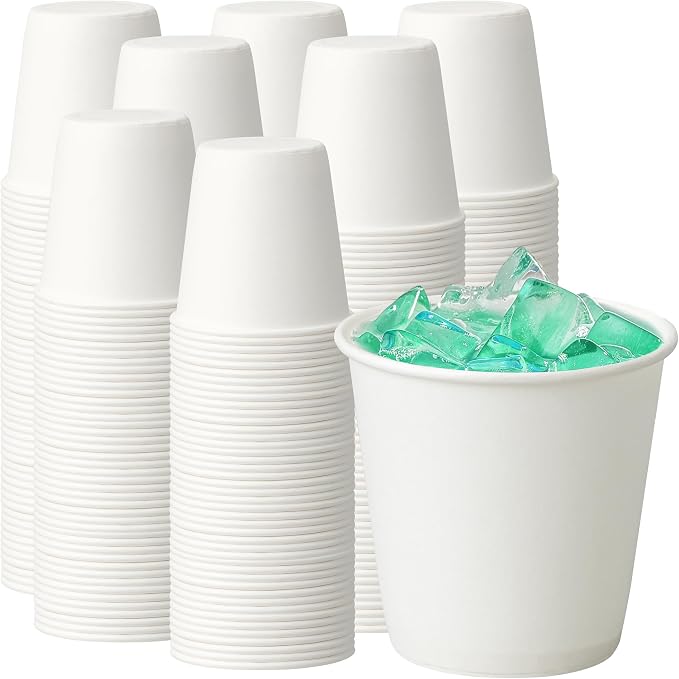 100 Pack 3 oz Paper Cups, Small Coffee Cups, Disposable Mini Bathroom Mouthwash Cups, Suitable for Party, Picnic, Travel, and Events
