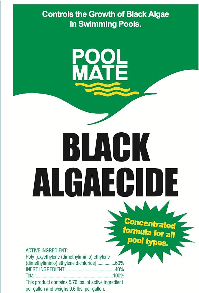 Pool Mate 1-Quart Concentrated Black Algaecide, Algaecide for Pool, Made in USA