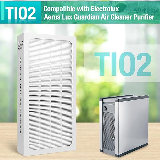 Tio2 Treated HEPA Filter Replacement,H13 True HEPA 4-Stage TiO2 Filter Filtration-Compatible with Electrolux Aerus Lux Guardian Air Cleaner Purifier-2Pack, White