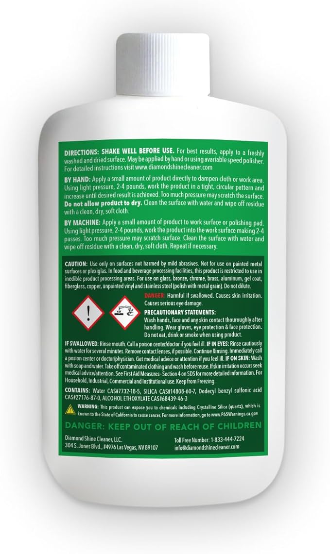 Diamond Shine Grill Cleaner - Grate, Rack, Pit, Stainless, Metal - Removes Char, Grease, Rust, Calcium, Lime - 10 oz