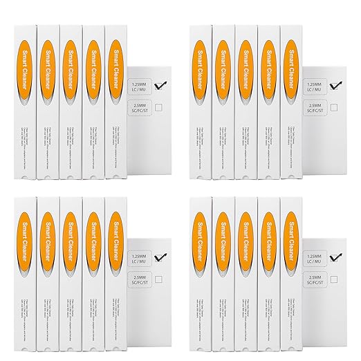 20pcs Fiber Optic Cleaning Pen for LC/MU 1.25mm Connector, Over 800 Cleans, Fiber End Face & Optical Connector Cleaner