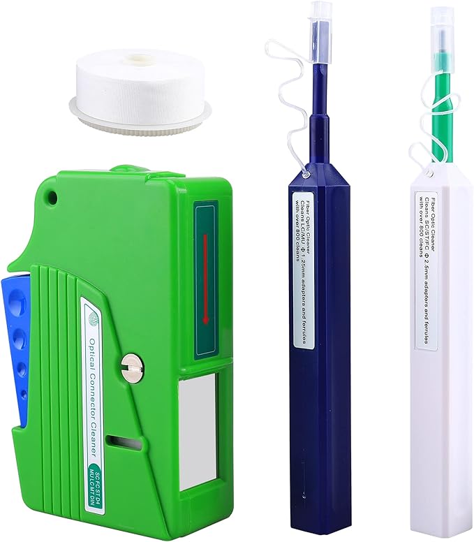 FTTH Optical Fiber Cable Cleaner Pen Tool Kit 2.5mm LC MU 1.25mm SC FC ST LC Connector Joiner Fiber Optic Cleaning Box Tool 500+ Cleans