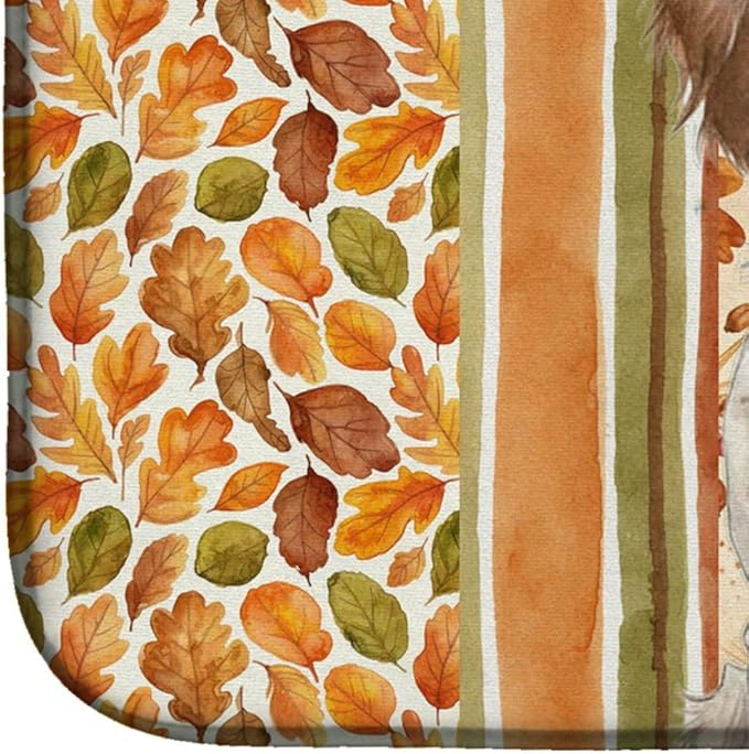 Caroline's Treasures Liver Belton English Setter Heirloom Fall Dish Drying Mat Absorbent Dish Drying Mat Pad for Kitchen Counter Dish Drainer Mat for Countertop, 14 x 21", Multicolor
